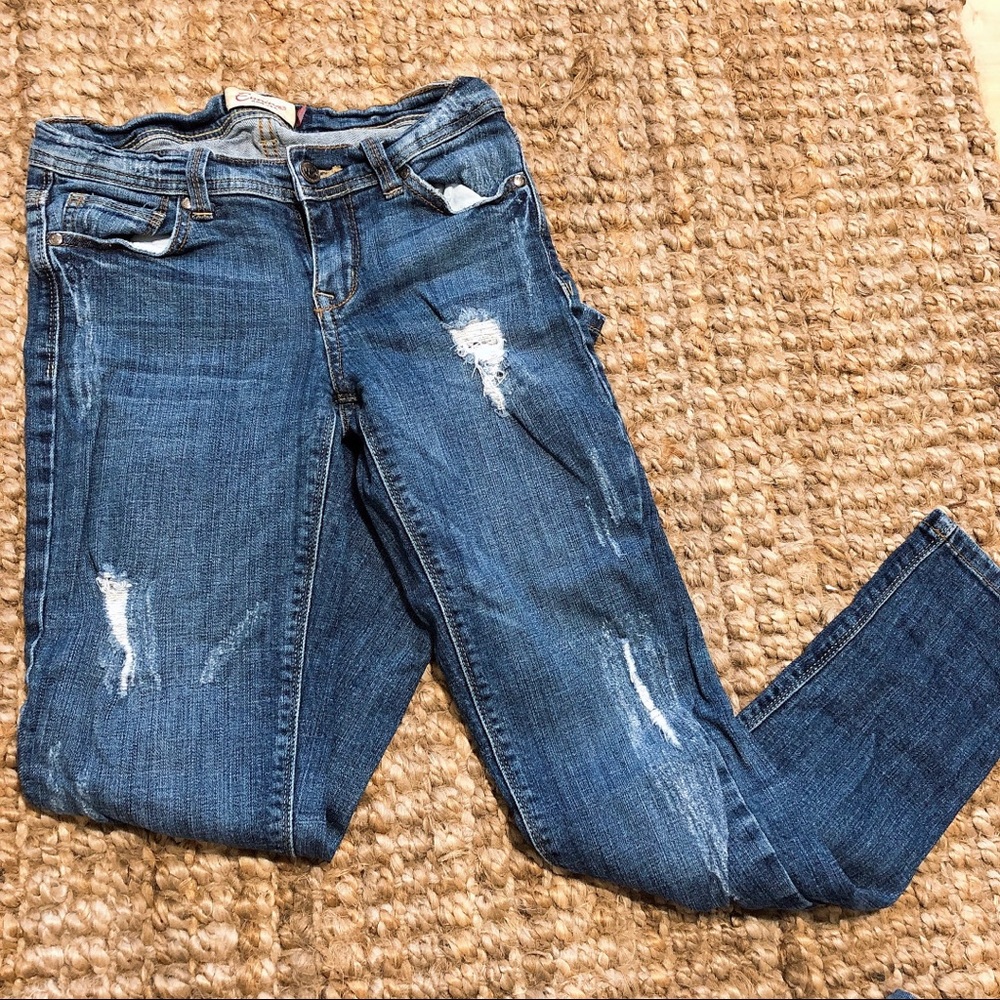 Cropped denim jeans